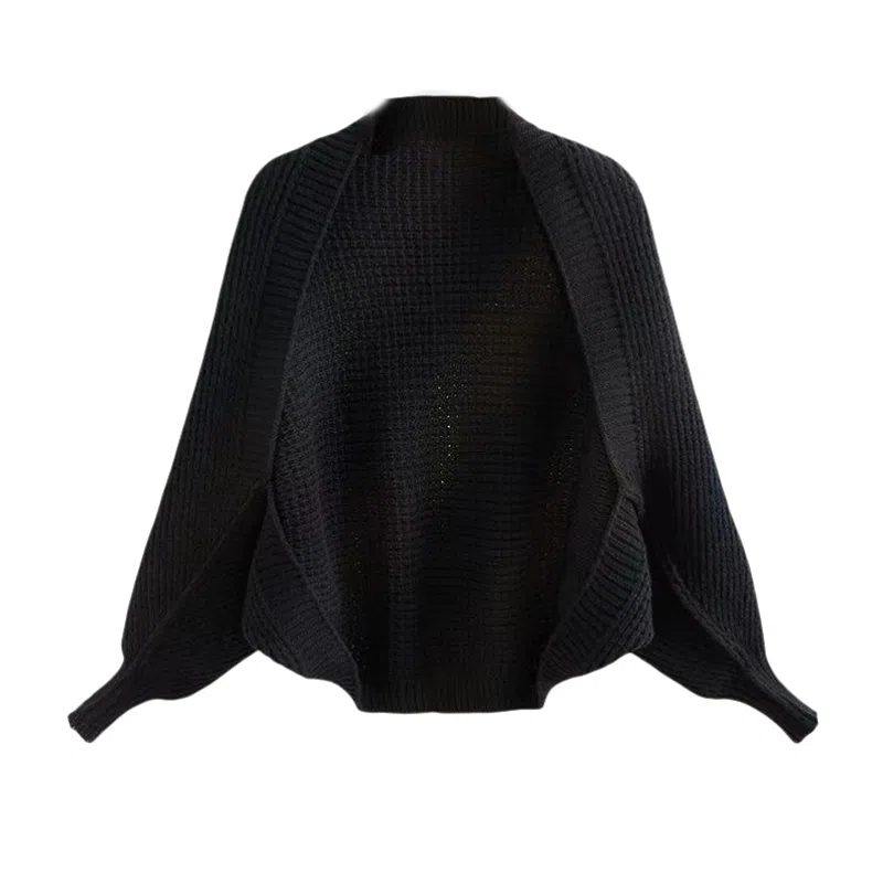 北极绒 针织镂空外搭春秋季 时尚宽松装饰长袖蝙蝠袖 披肩 女款