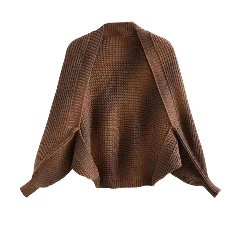 北极绒 针织镂空外搭春秋季 时尚宽松装饰长袖蝙蝠袖 披肩 女款