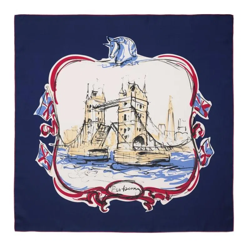 Burberry Silk Scarf White