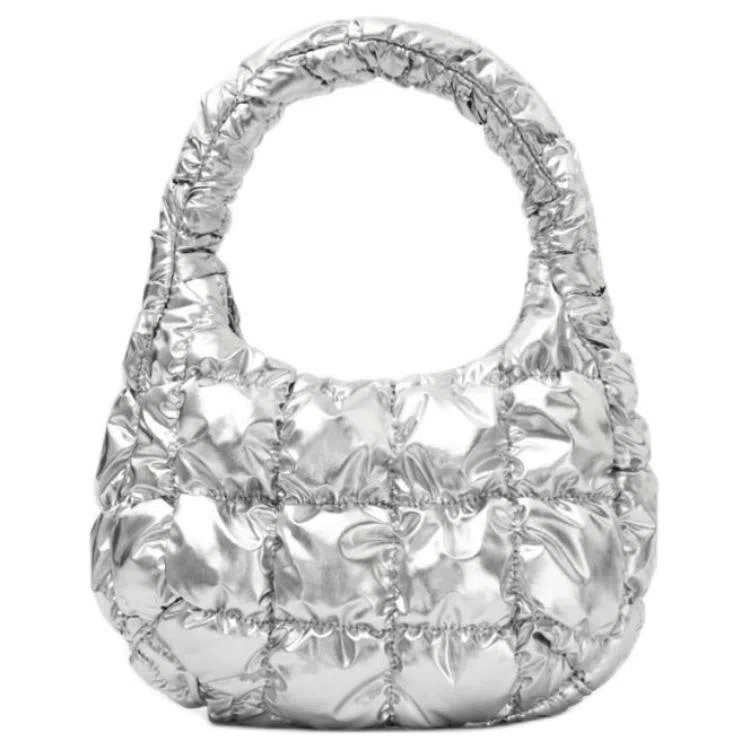 COS Quilted Mini Tote Silver