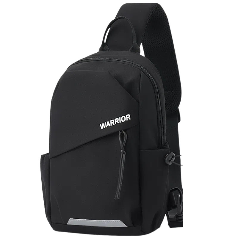 Warrior Nylon Crossbody Bag Black/White