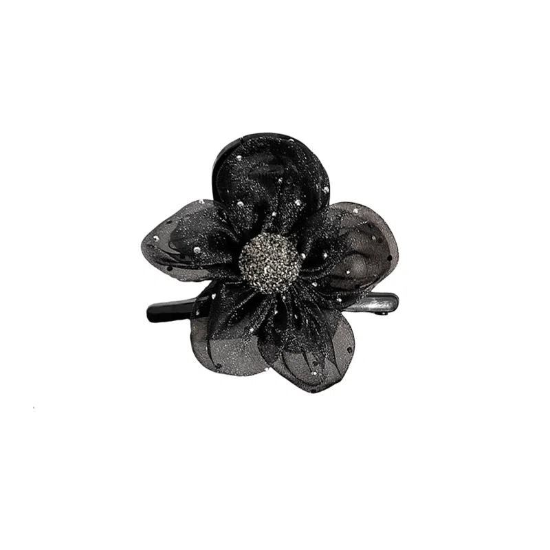 水中玉 高级感水钻花朵抓夹女后脑勺盘发发卡气质半扎夹子头饰 发夹 女款