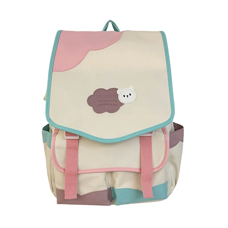 笛贝嘉 日系小众撞色大容量高颜值百搭轻便可爱 尼龙 双肩包 男女同款情侣款 多色