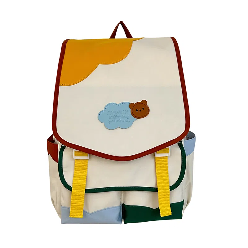 笛贝嘉 日系小众撞色大容量高颜值百搭轻便可爱 尼龙 双肩包 男女同款情侣款 多色