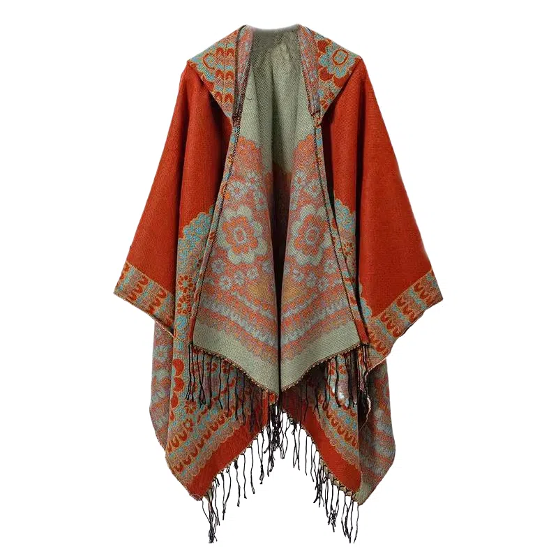 北极绒 旅行拍照穿搭民族风披风 披肩 女款