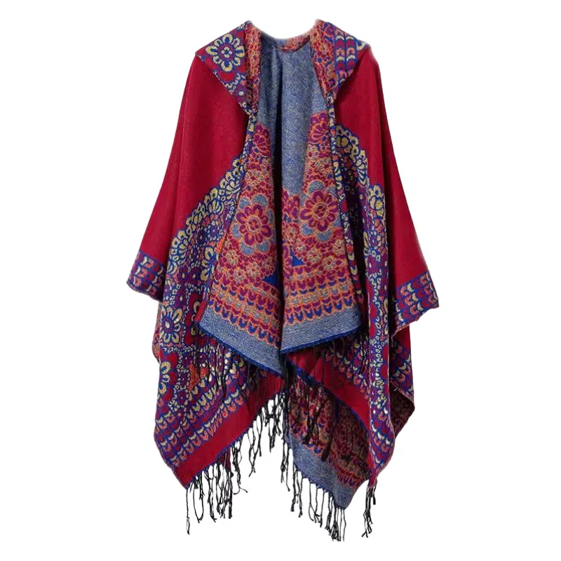 北极绒 旅行拍照穿搭民族风披风 披肩 女款
