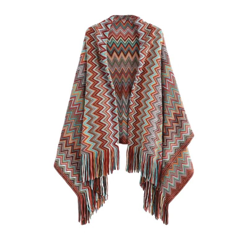 北极绒 北欧风外搭披风加厚保暖装饰波西米亚斗篷 披肩 男女同款情侣款