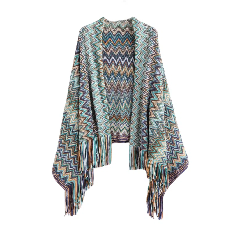 北极绒 北欧风外搭披风加厚保暖装饰波西米亚斗篷 披肩 男女同款情侣款