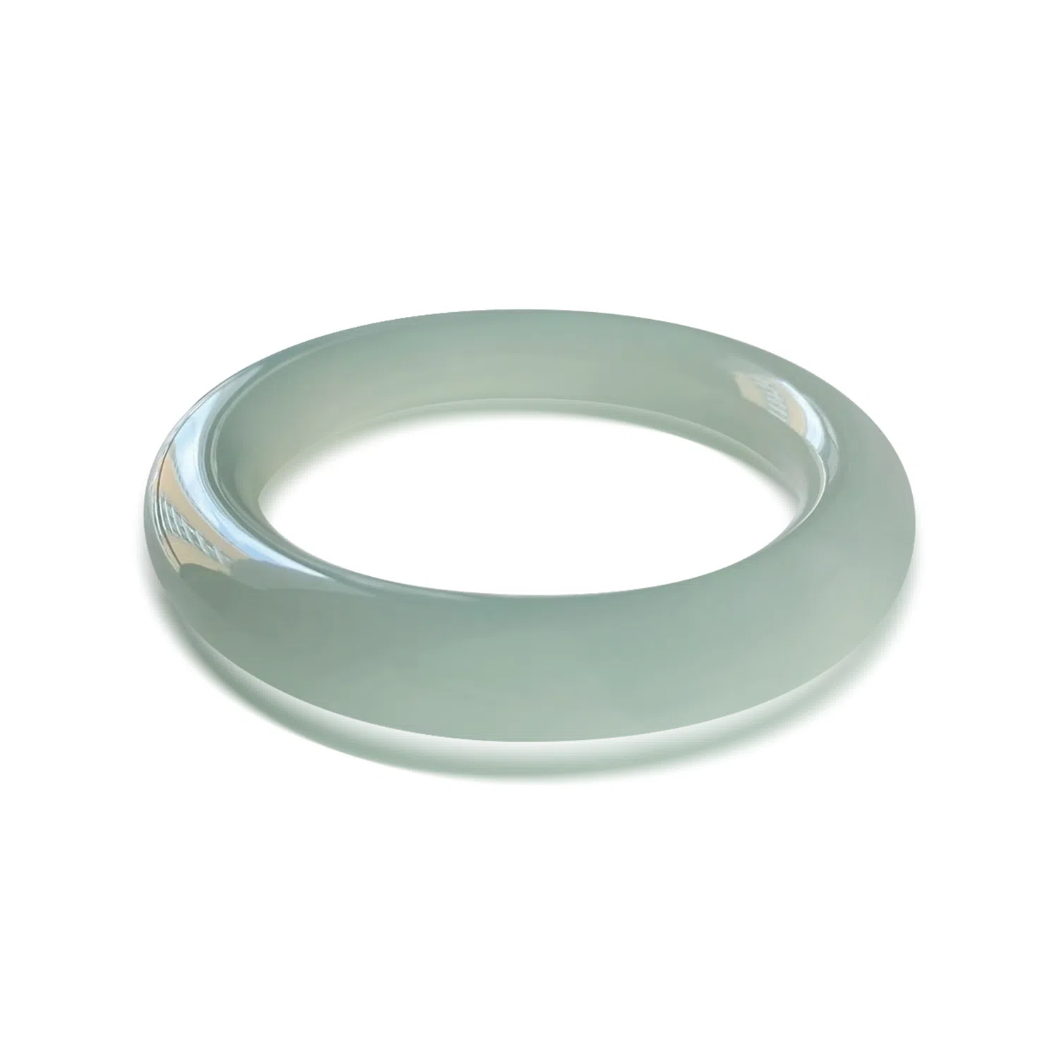 谧月珠宝 浅冰晴 新中式国潮复古轻奢民族风 精致优雅气质经典温婉 莹润冰透古韵素圈 旗袍汉服 玛瑙 玉石手镯 女款