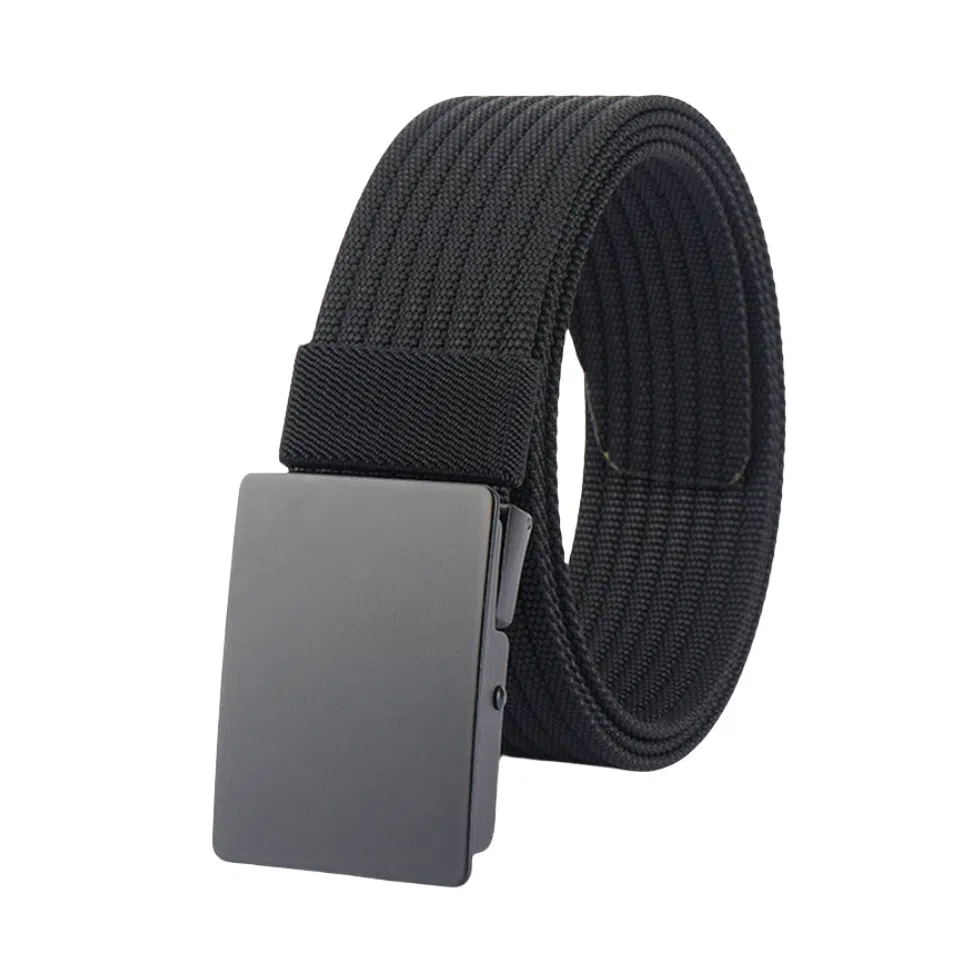 帝企鹅 帆布平滑扣休闲百搭尼龙简约加厚 腰带 男女同款情侣款