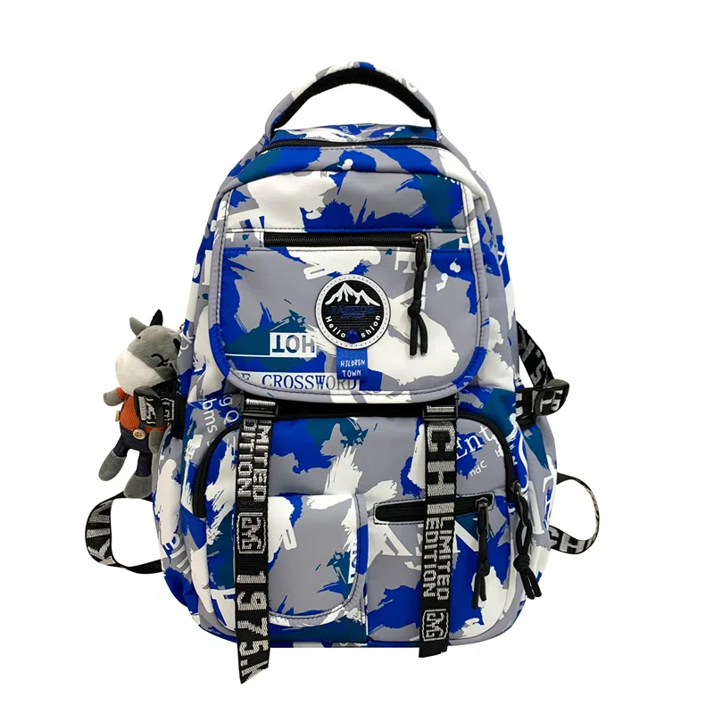 尊梵 通勤日常街头潮流小清新拉链开合时尚 尼龙 双肩包 男女同款情侣款 灰色/黑色/黄色/蓝色/深蓝