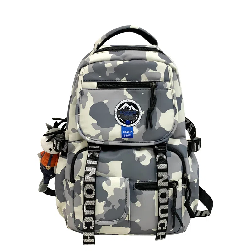 尊梵 通勤日常街头潮流小清新拉链开合时尚 尼龙 双肩包 男女同款情侣款 灰色/黑色/黄色/蓝色/深蓝