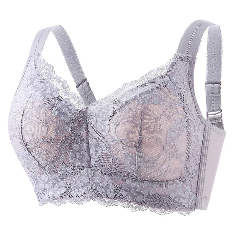 莫代尔 蕾丝聚拢无痕裸感大胸显小吸湿透气无痕美背无钢圈收副乳防下垂文胸 女款 组合装