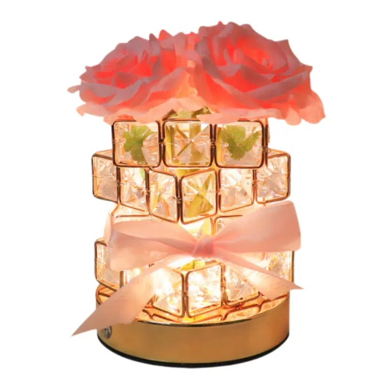 胖胖龙 玫瑰花魔方氛围台灯 永生花小夜灯 玩具