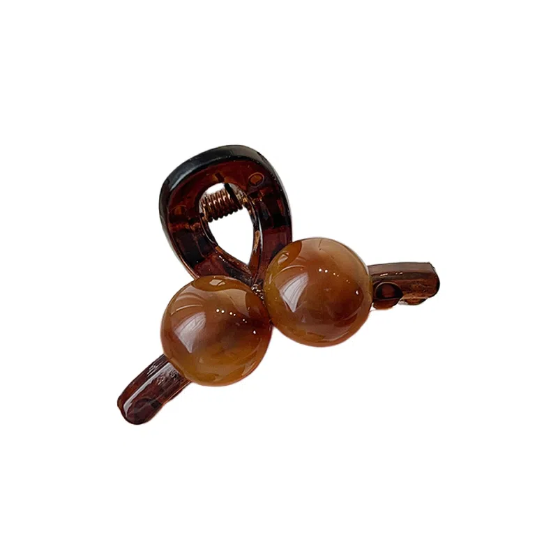 贯古今 美拉德樱桃小号抓夹高马尾精致高级感刘海侧边碎 发夹 女款