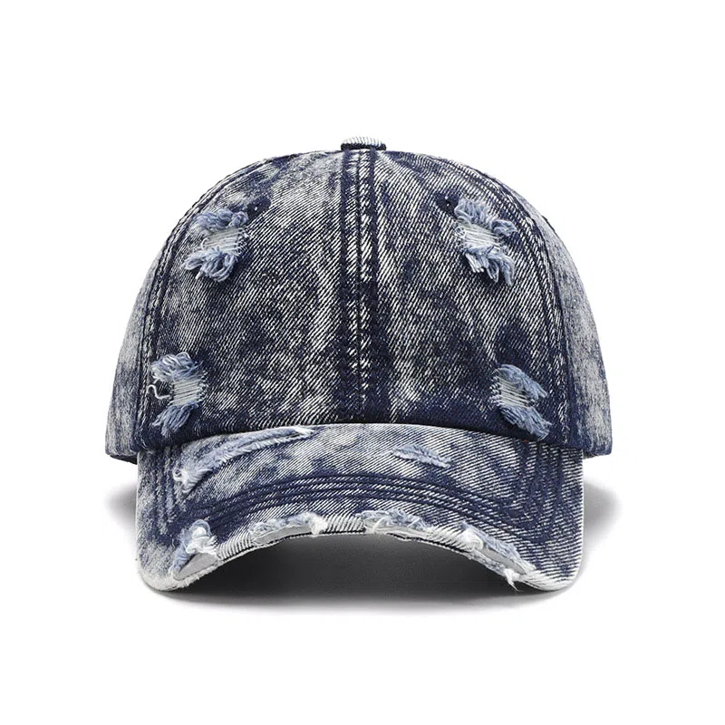 山一丸 水洗破洞户外透气春秋大头围 棉 鸭舌帽 男女同款情侣款