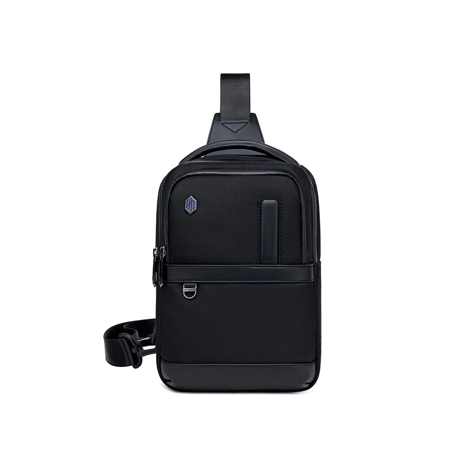 北极猎人 通勤多功能涤纶斜挎单肩包防泼水 男款 黑色/蓝色/灰色