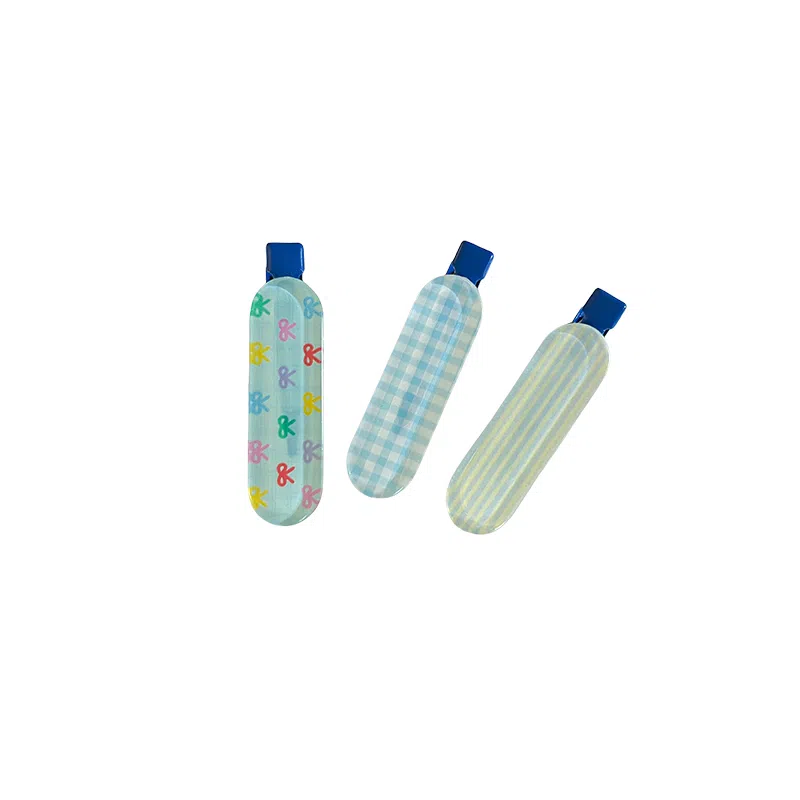 水中玉 多巴胺少女可爱发卡果冻色前额碎发整理神器侧边小夹子一字夹 发夹 女款