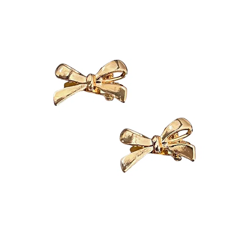 水中玉 金属蝴蝶结发卡女高级感洋气时尚小号边夹侧边短碎发卡子 发夹 女款