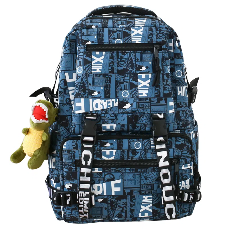 行途 百搭轻便休闲简约大容量 尼龙 双肩包 男女同款情侣款 黑色/深蓝色/宝蓝色/绿色