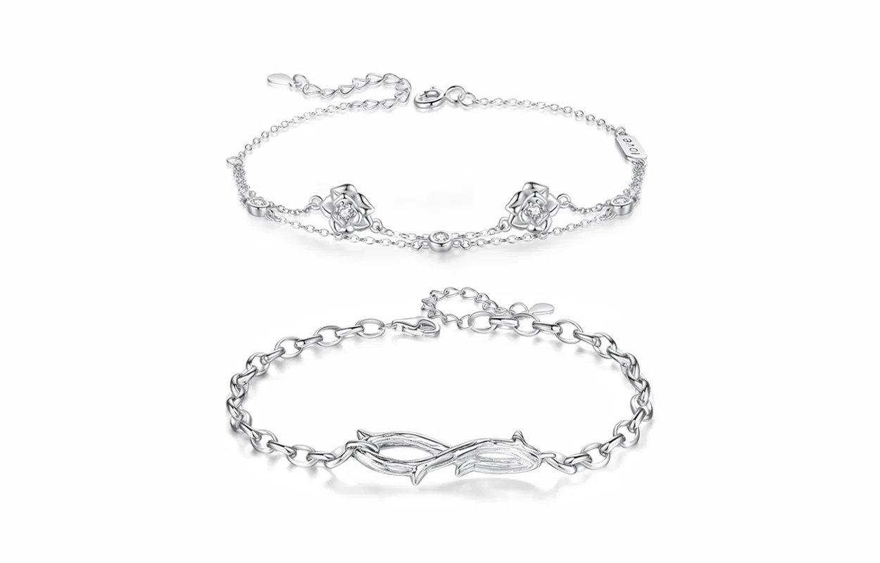 牧言 荆棘玫瑰森系气质小众设计高级感 光面立体藤蔓镂空交织花朵可调节 合金 戒指 男女同款情侣款