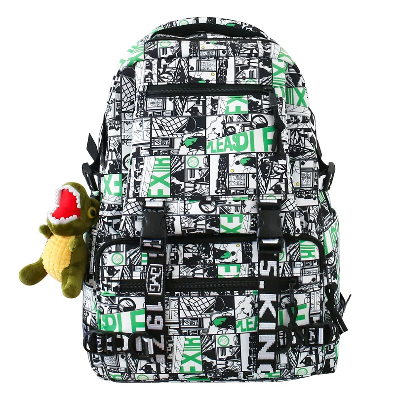 行途 百搭轻便休闲简约大容量 尼龙 双肩包 男女同款情侣款 黑色/深蓝色/宝蓝色/绿色