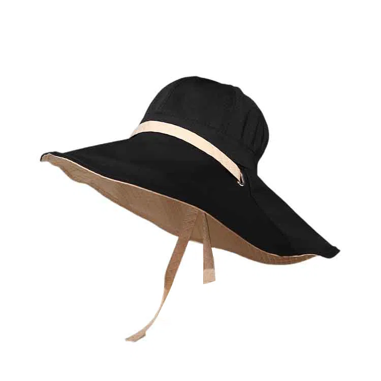 简配 空顶大帽檐防紫外线 聚酯纤维 防晒帽 女款