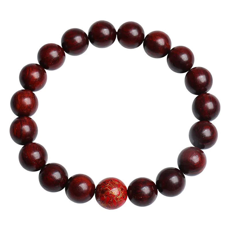 木盛缘 大漆珠佛珠单圈文玩手链 小叶紫檀 手串 男女同款情侣款