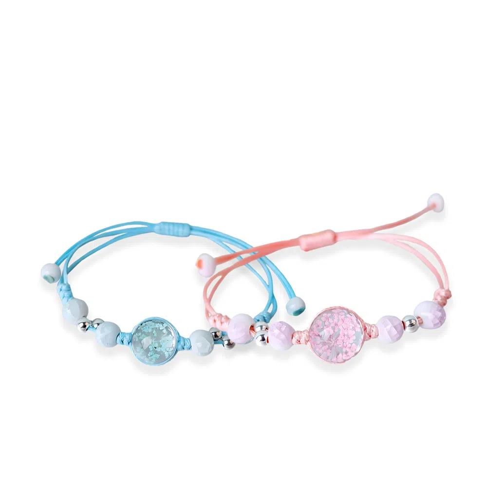 饰伴 繁星记忆运平安喜乐 如意优雅小众国风手工编织手绳 琉璃 手链 男女同款情侣款