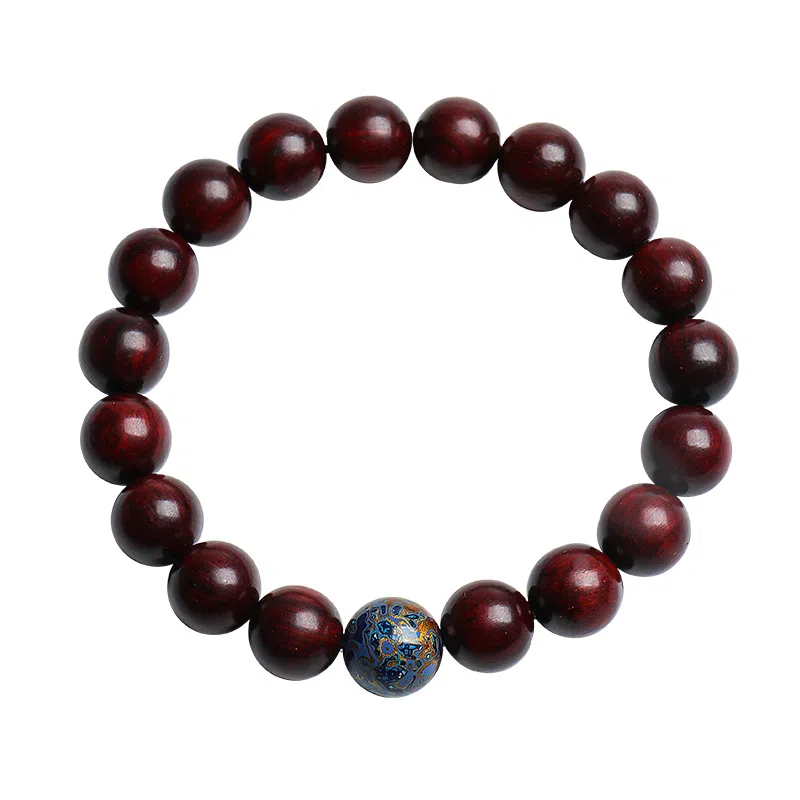 木盛缘 大漆珠佛珠单圈文玩手链 小叶紫檀 手串 男女同款情侣款