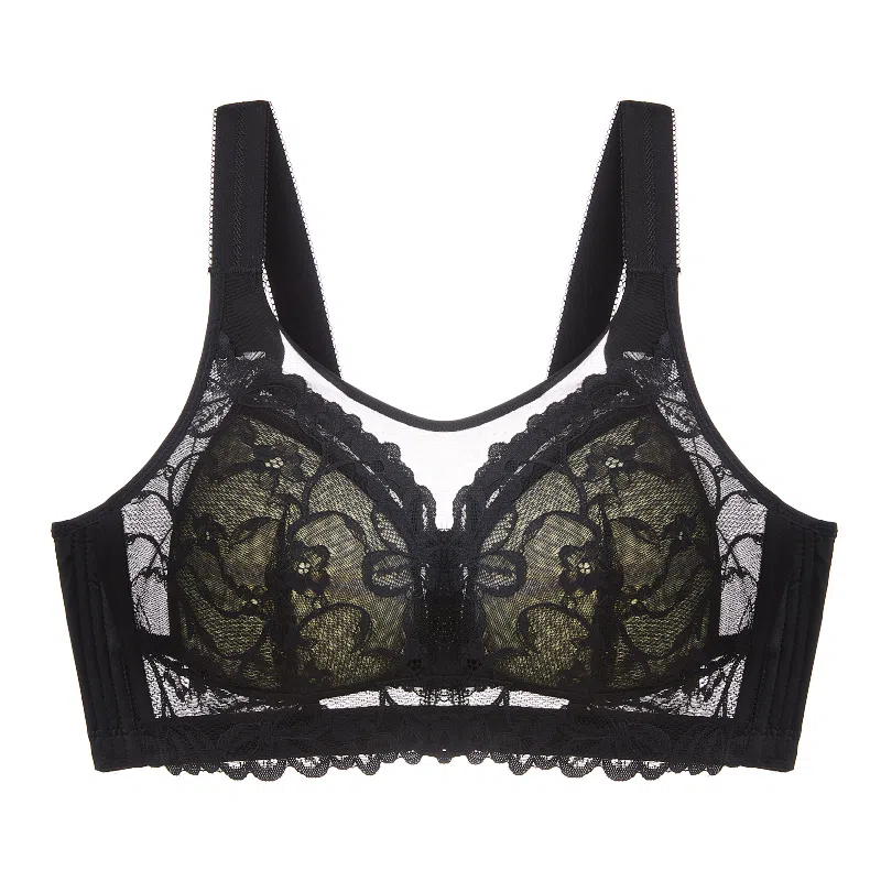 千奈美 大胸显小无钢圈上托收副乳防走光抹胸式文胸 女款