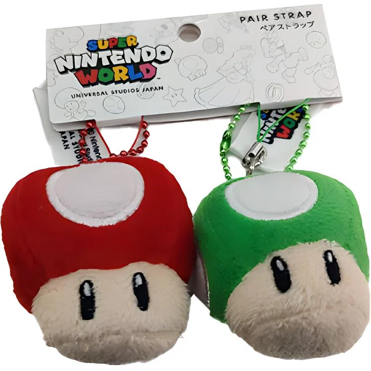 环球影城 马里奥 红绿蘑菇 毛绒玩具