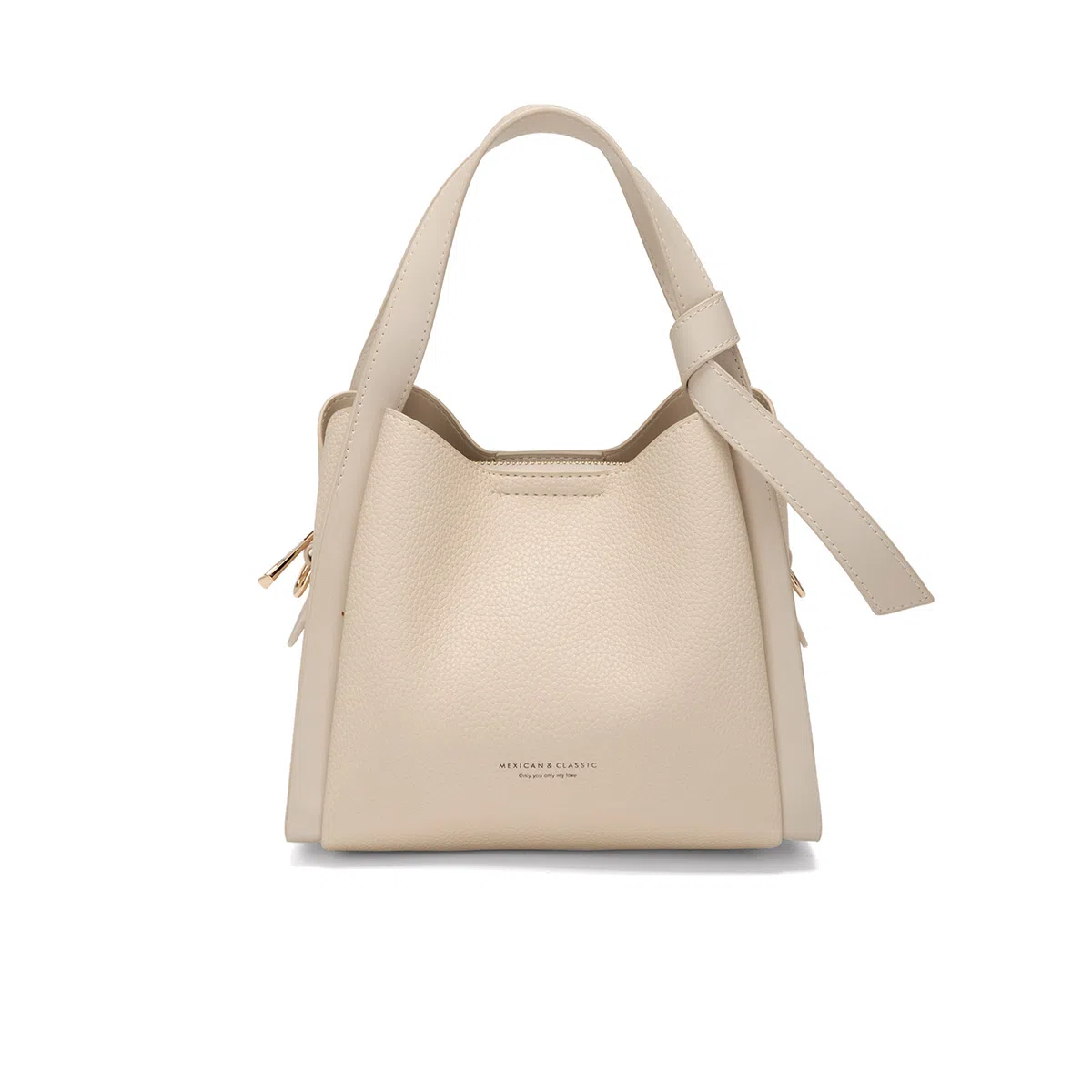 稻草人 可爱少女小众设计时尚潮流 聚氯乙烯革 菜篮子包斜挎包手提包单肩包 小号 女款 子夜黑/麦芽杏/月光白