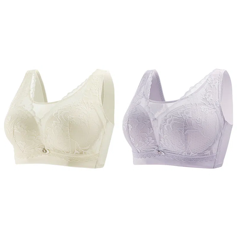 浪莎 舒适无痕亲肤柔软无钢圈收副乳防下垂轻薄聚拢透气文胸 女款 组合装