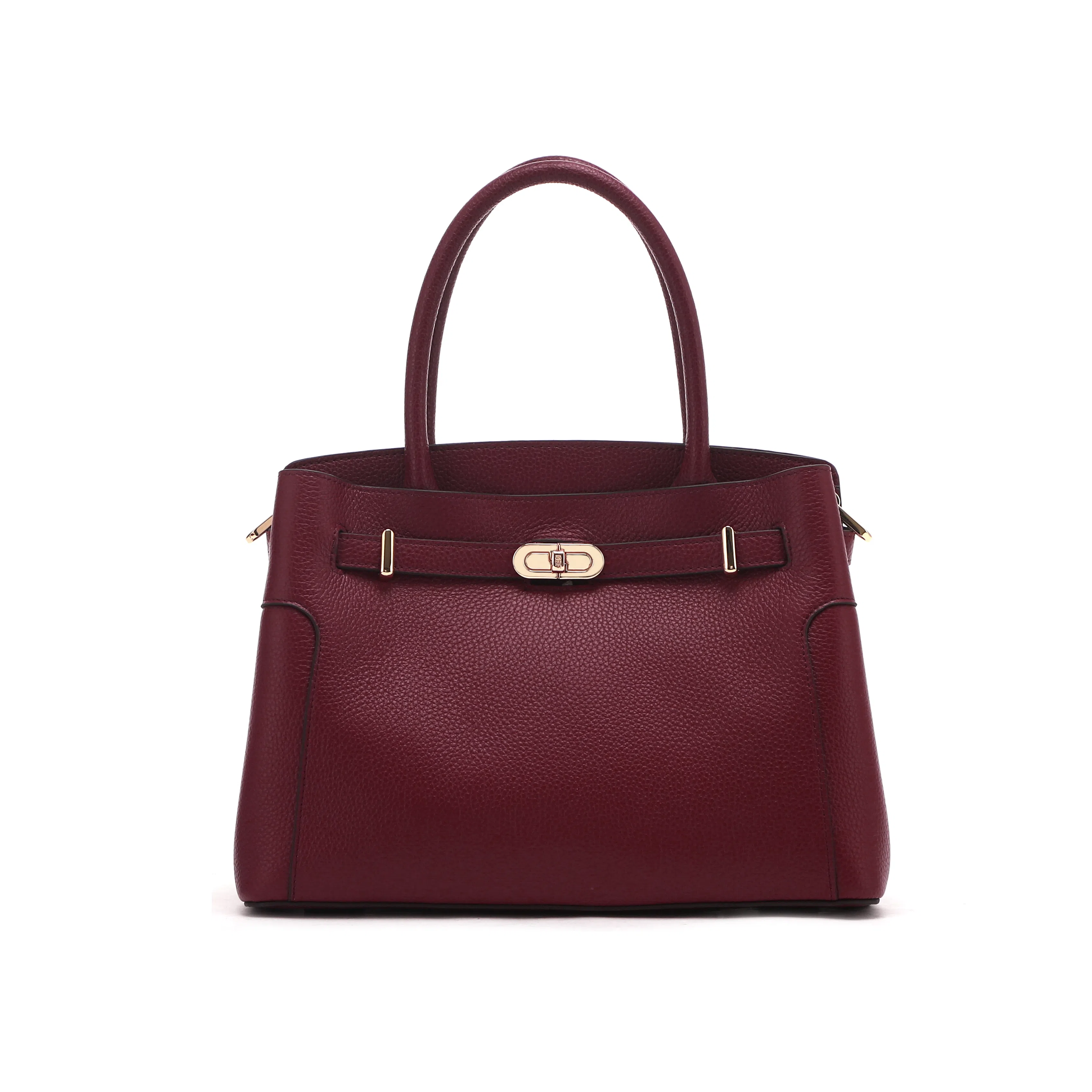 红蜻蜓 铂金包  头层牛皮 铂雅锁韵 精致都市系列 手提包 手拎包 中号 女款 卡其/米白/棕/酒红