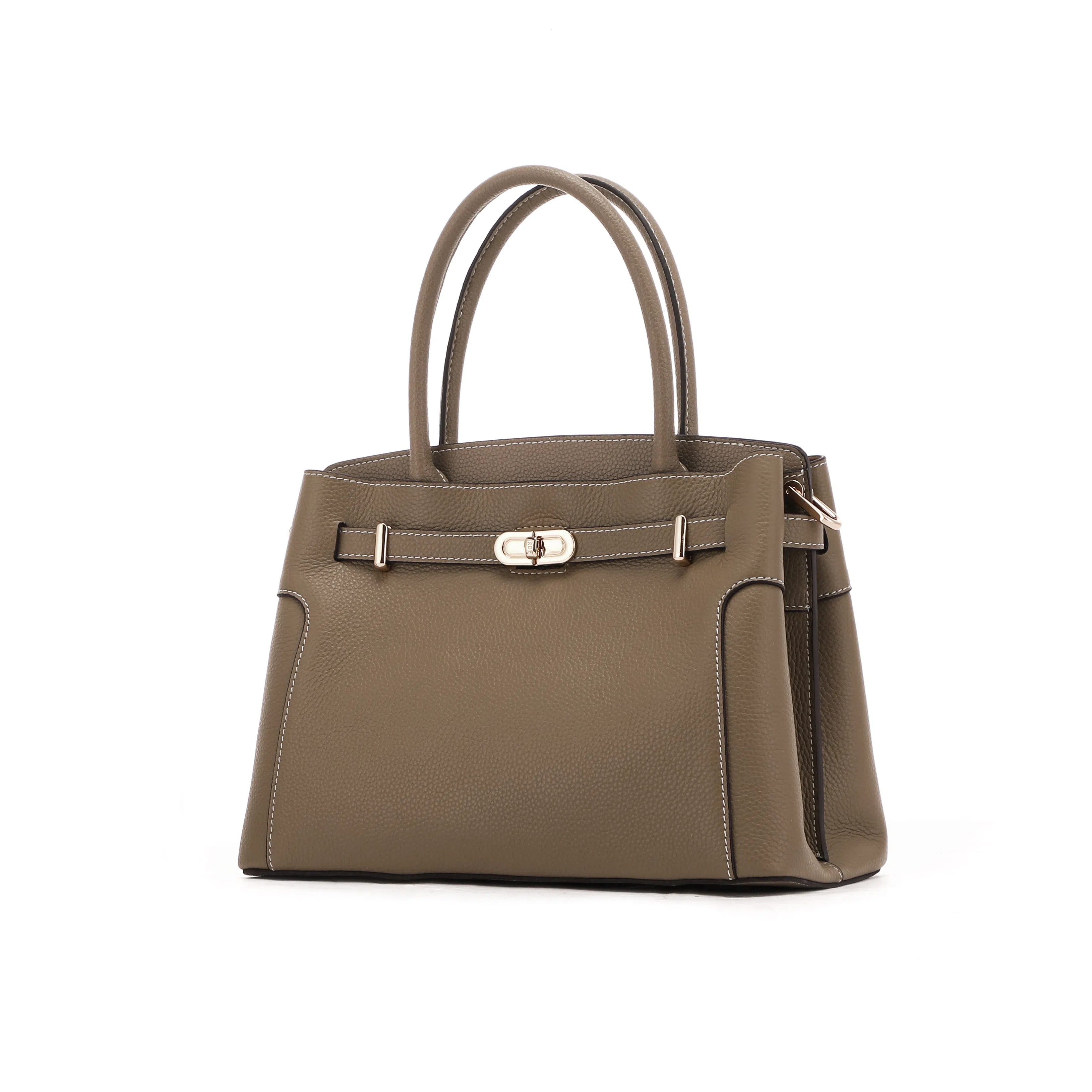 红蜻蜓 铂金包  头层牛皮 铂雅锁韵 精致都市系列 手提包 手拎包 中号 女款 卡其/米白/棕/酒红