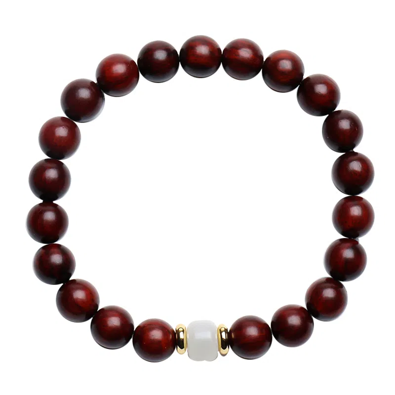 木盛缘 顺纹高密佛珠搭配菩提算盘珠 小叶紫檀 手串 男女同款情侣款