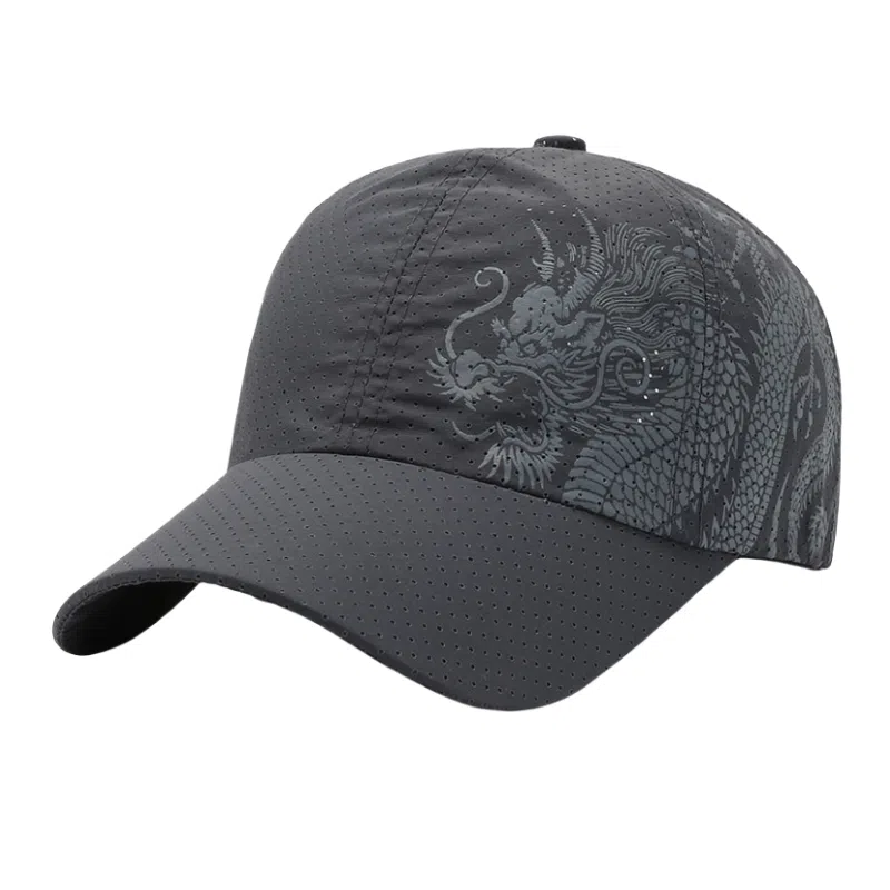 尚先生 帽子中国风印龙棒球帽户外网眼遮阳防晒帽 速干面料 鸭舌帽 男女同款情侣款