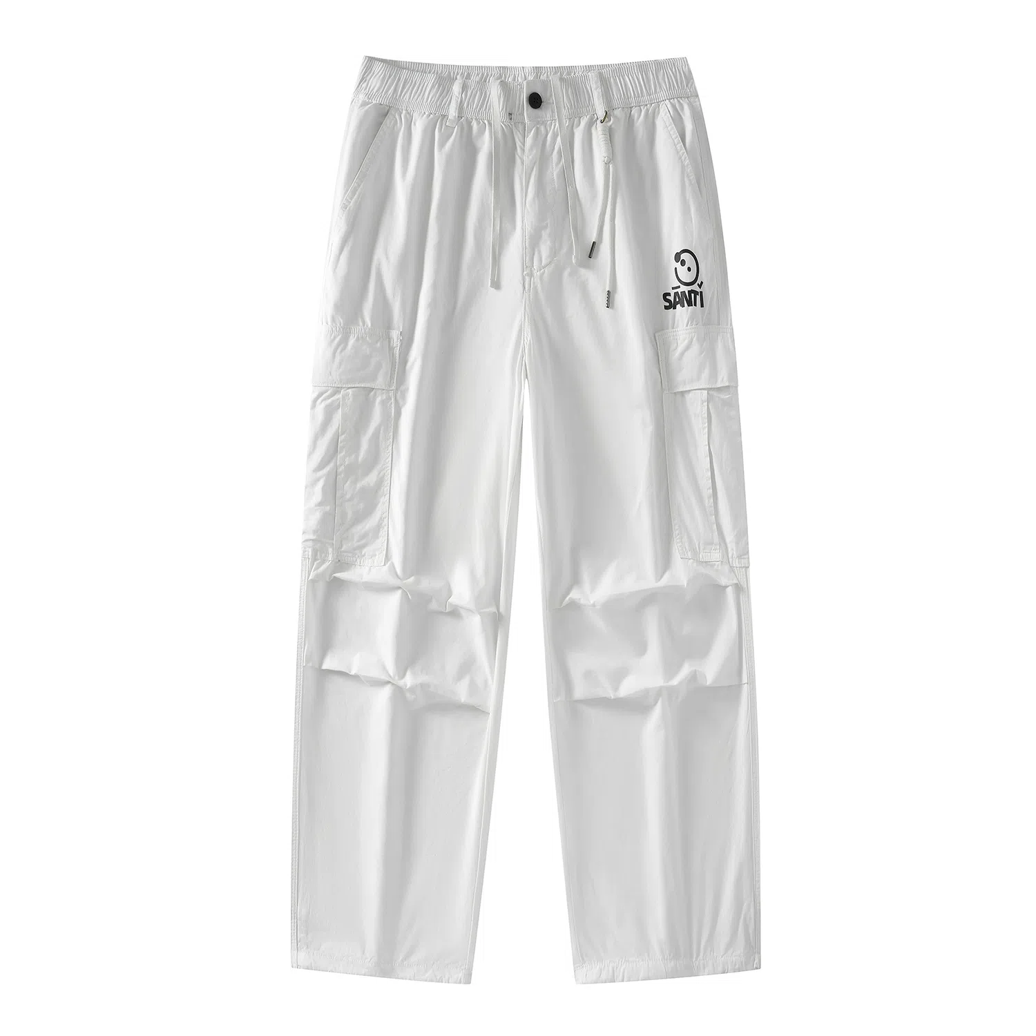 三体 文明系列 简约宽松百搭美式复古堆积阔腿休闲基础纯色直筒复古高街潮牌时尚舒适薄款透气日系户外机能风工装裤 男女同款