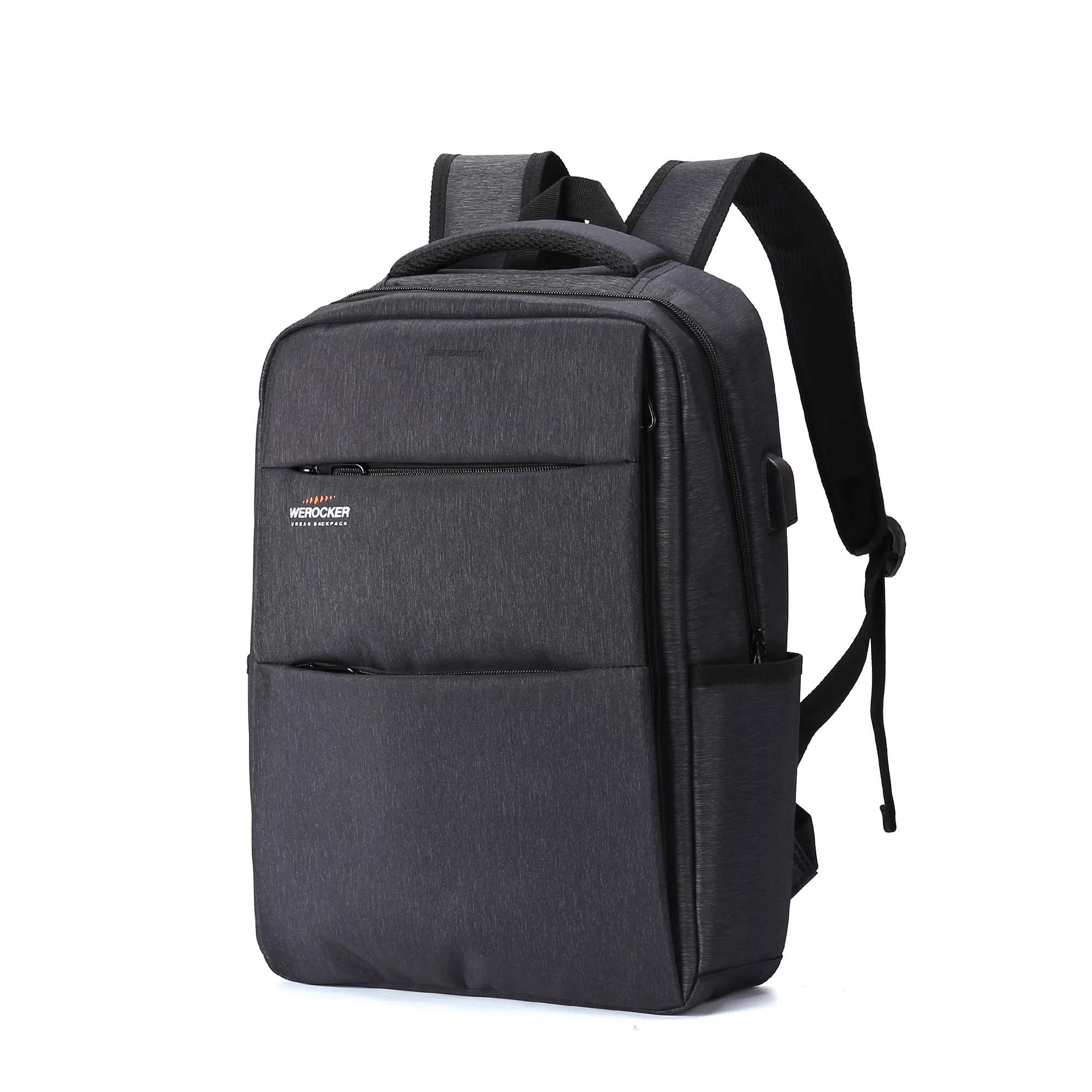 真维斯 潮流时尚商务风机能感百搭高颜值大容量多功能耐磨防泼水出差通勤 织物 双肩包书包背包旅行包 常规 男款 黑色/宝蓝