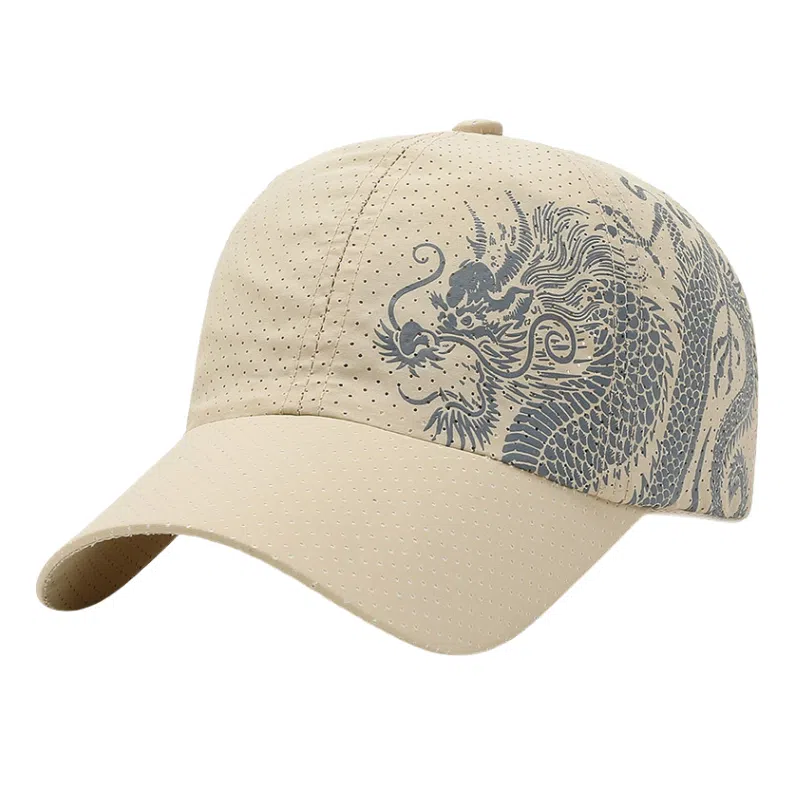 尚先生 帽子中国风印龙棒球帽户外网眼遮阳防晒帽 速干面料 鸭舌帽 男女同款情侣款