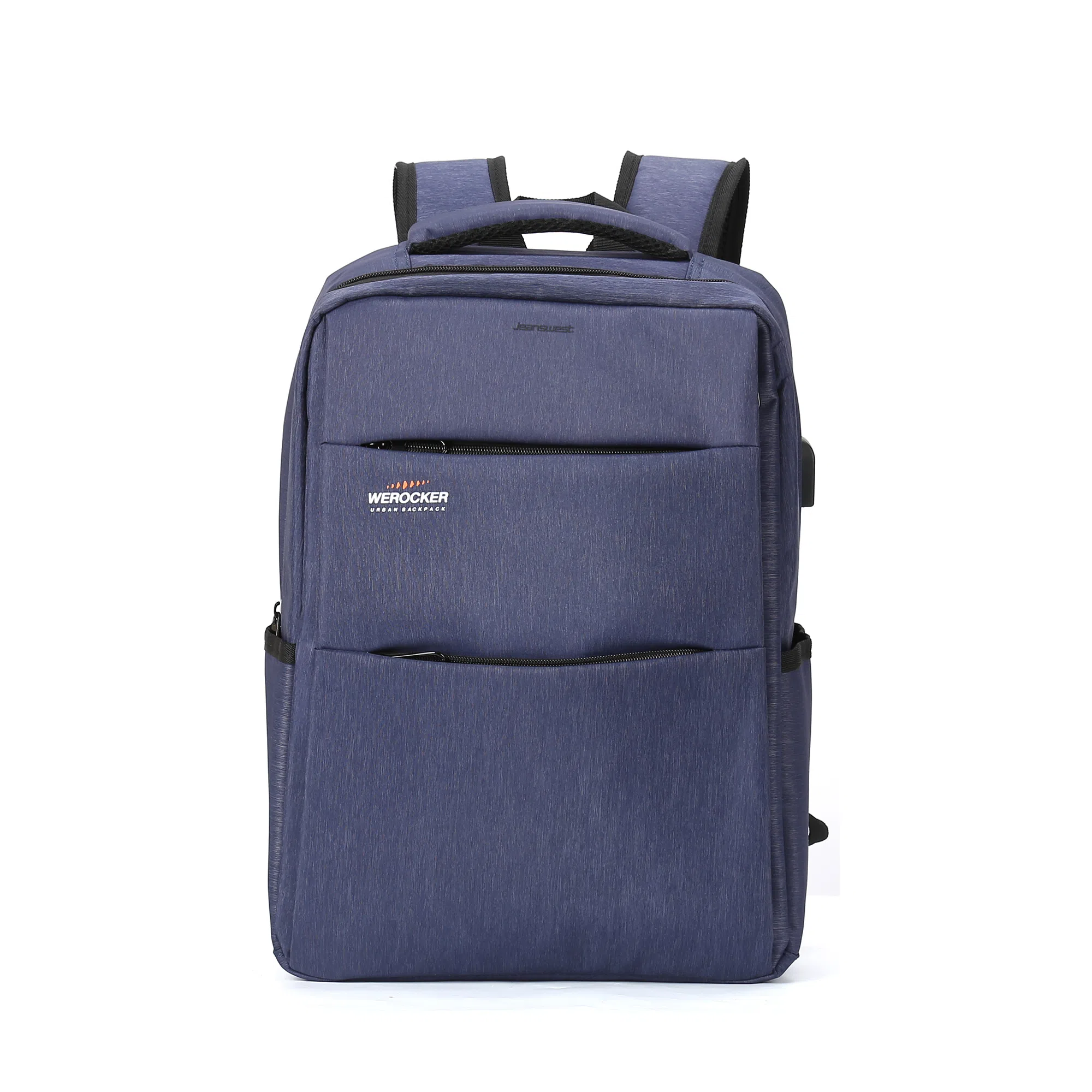 真维斯 潮流时尚商务风机能感百搭高颜值大容量多功能耐磨防泼水出差通勤 织物 双肩包书包背包旅行包 常规 男款 黑色/宝蓝