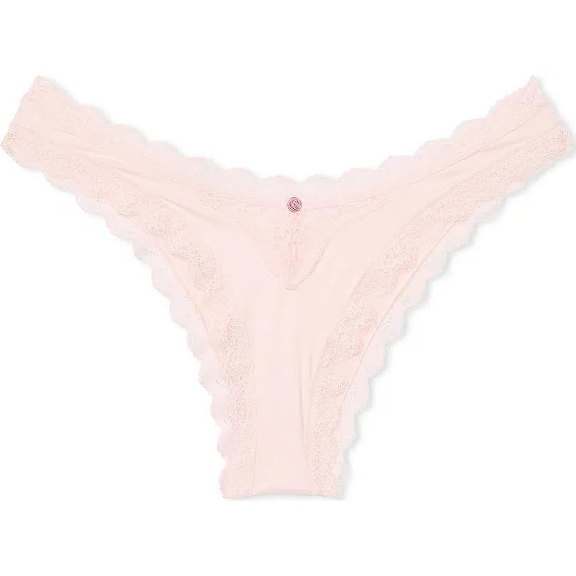 Victoria's Secret DREAM ANGELS Lace-Trim Brazilian Panty Purest Pink 1