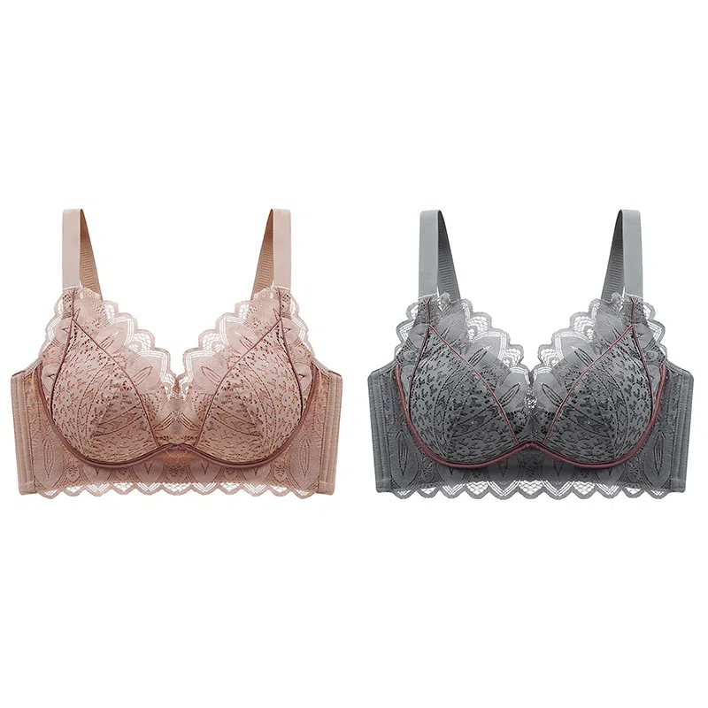 莫代尔 聚拢无钢圈蕾丝上托防下垂收副乳文胸 女款