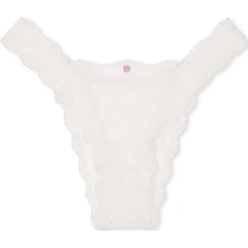 Victoria's Secret DREAM ANGELS Lace-Trim Brazilian Panty Coconut White 1