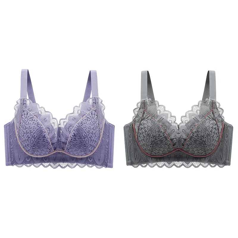 莫代尔 聚拢无钢圈蕾丝上托防下垂收副乳文胸 女款