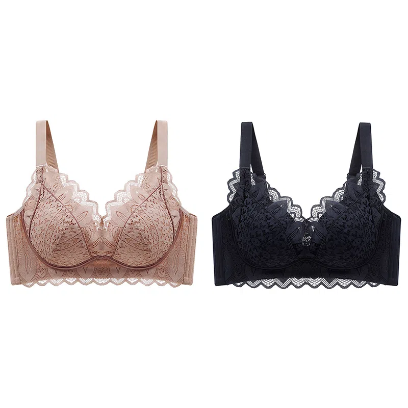 莫代尔 聚拢无钢圈蕾丝上托防下垂收副乳文胸 女款