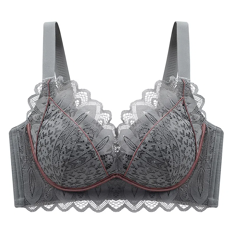 莫代尔 聚拢无钢圈蕾丝上托防下垂收副乳文胸 女款