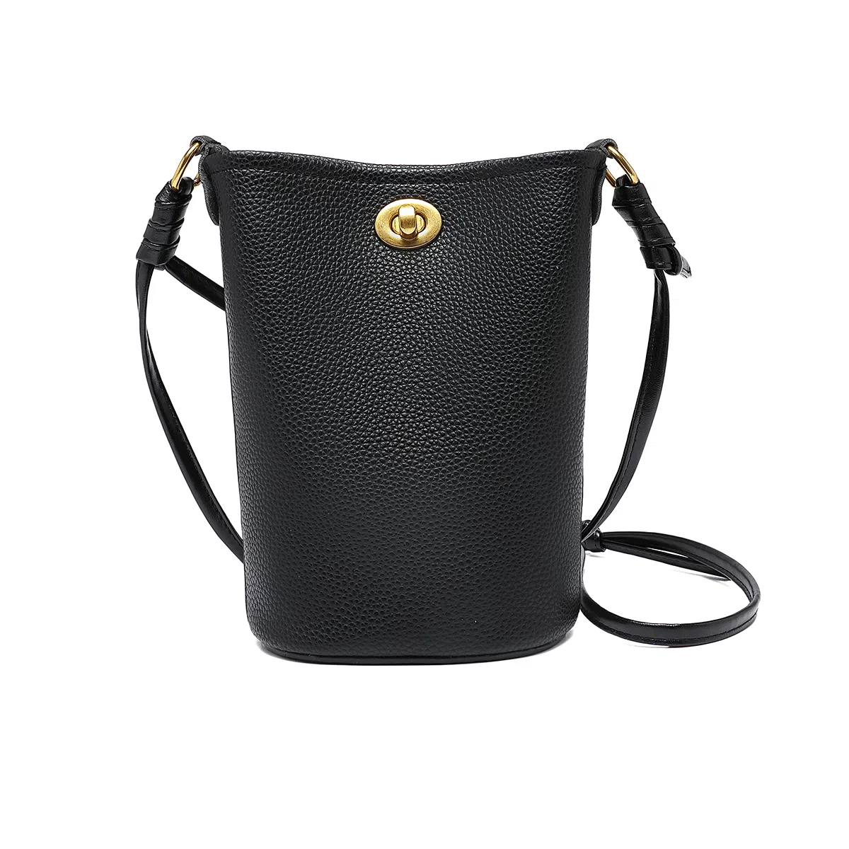 稻草人 简约气质百搭小众质感休闲 聚氯乙烯  手机包单肩斜挎包 女款 子夜黑