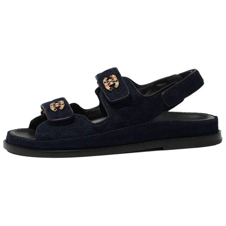 Chanel Sandals Navy